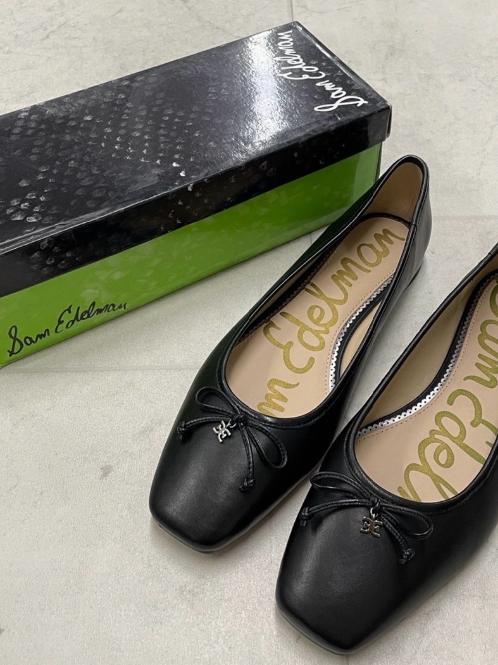 Sam Eldelman black leather Jillie flat size 10 1/2 brand new inbox